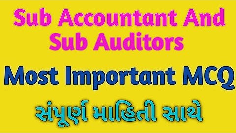 Sub Accountant And Sub Auditors /Most Important MCQ / Exam Realeted 2021