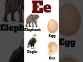 Alphabet E e | E for Elephant | E for Egg| E for Eagle | E for Ear| Educational