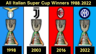 All Italian Super Cup Winners 1988-2022 Inter Milan Won 2022 Italian Super Cup