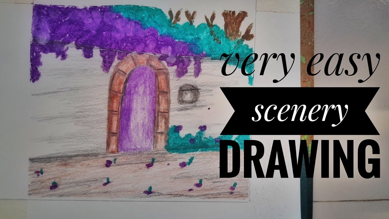 How to draw scenery || very easy scenery drawing step by step With ...