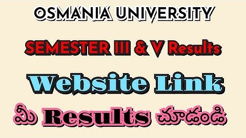 Semester 3 & 5 results link Osmania university/ III and V semester results website link/ ✅️🚨