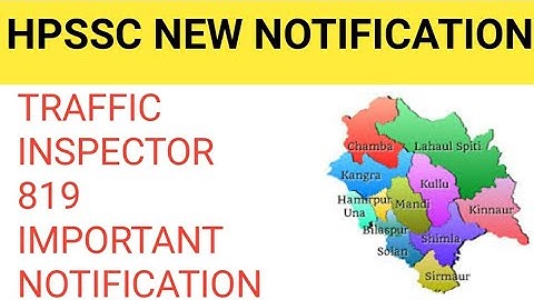 HPSSC HPSSSB TRAFFIC INSPECTOR POST CODE 819