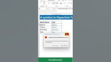 Hyperlink Function to link Sheets (# symbol magic) #shorts