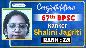 Rank 324 | Bihar Education Service | 67th BPSC Final Result | Topper Interview | Shalini Jagriti