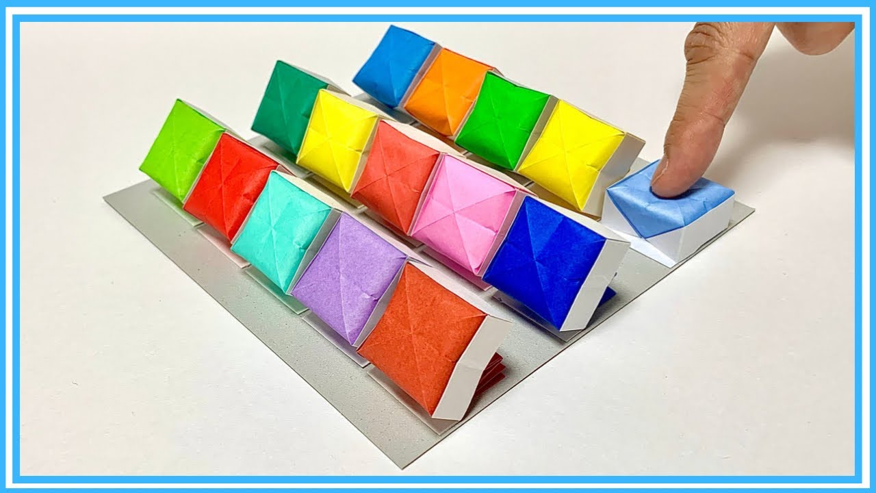 ꉂ☻ペーパーおすそ分けꉂ☻約20m Origami POP IT How to make ㉒ [Easy and exhilarating] button - YouTube