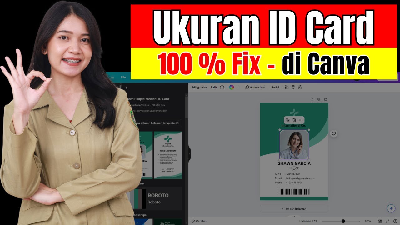 Contoh Cara Membuat Ukuran ID Card di Canva