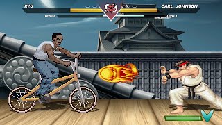 CARL JOHNSON (CJ from GTA S.A) vs RYU - INCREDIBLE INSANE FIGHTING GAMEPLAY - STREET FIGHTER CLASSIC screenshot 3