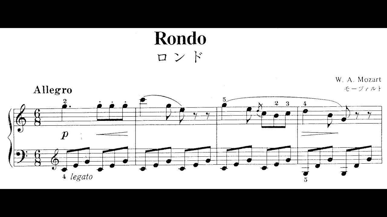 Rondo, Allegro K. 334(W. A. Mozart) Partition, Score, Partitura. - YouTube