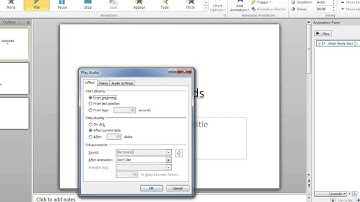 Audio in powerpoint 2010,to play music across multiple slides.