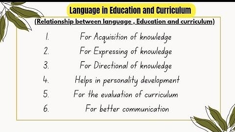 Relationship between language, education and curriculum| Language across the curriculum #bbmku#vbu