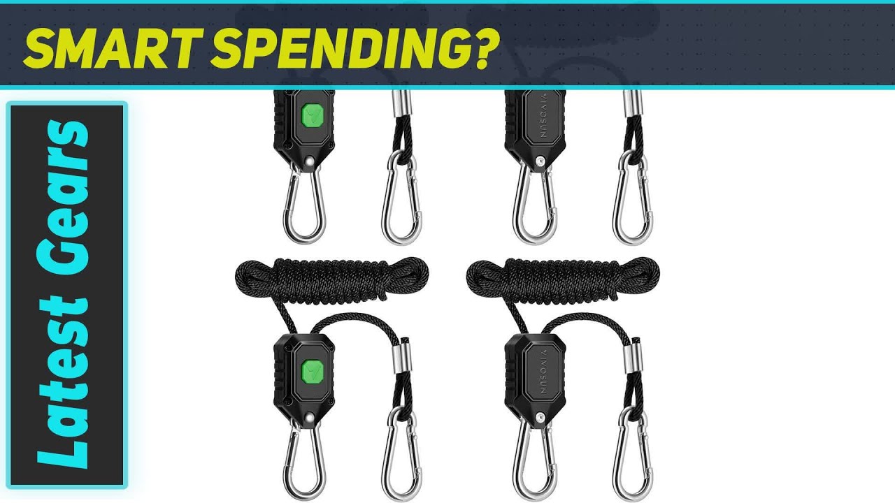 VIVOSUN 2-Pair 1/8 Inch Adjustable Grow Light Hanger with Reinforced Metal Gears