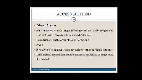 CS 204 Operating System Module 6 : Access Method