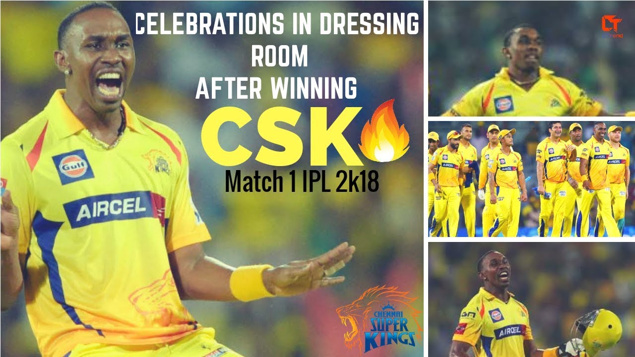 CSK winning celebration feat DJ Bravo IPL 2018 match #1
