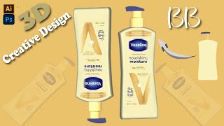 Details Create a 3D Vaseline  Model Mockup (AI, PS) Update