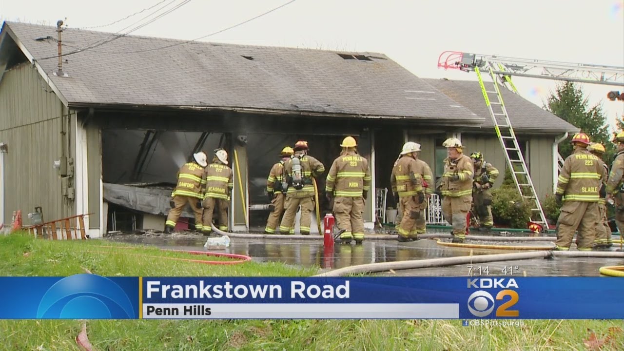 Crews Battle Vehicle Fire In Penn Hills Garage - YouTube