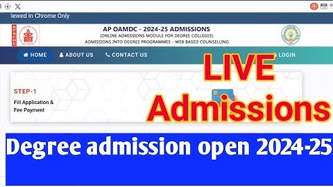 Oamdc Degree admission 2024 25 How to apply degree admission Web option Ntc