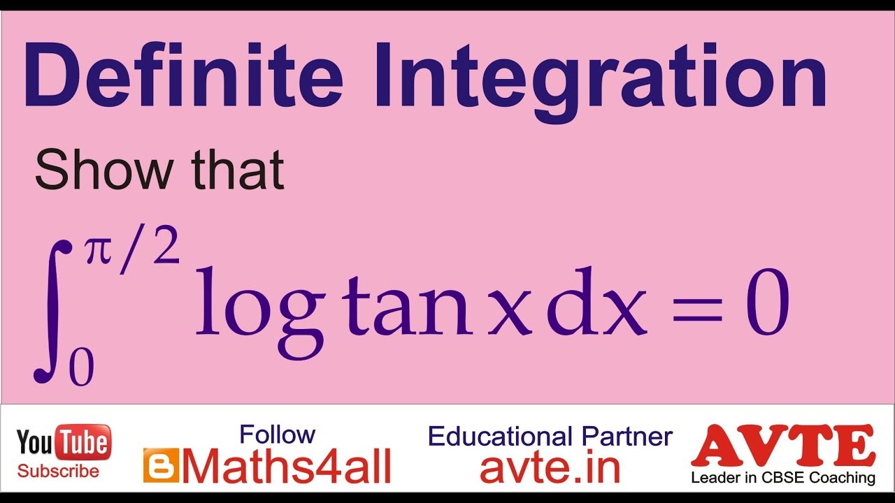 Definite Integration integration class 12 0 to pi/2 log