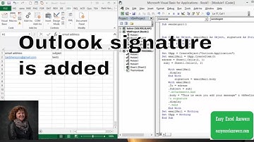 Outlook signature  is added in a message created in Excel