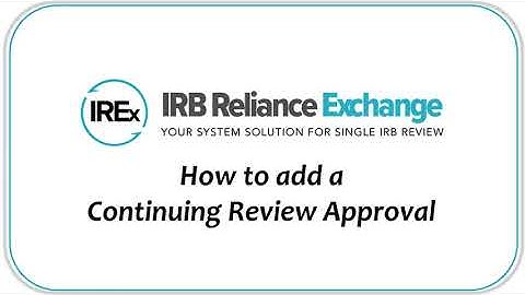 How to add a Continuing Review Approval