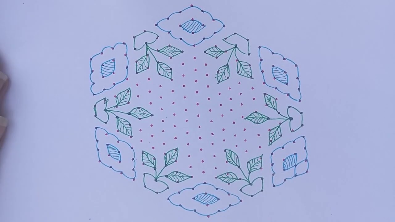 Beautiful rangoli design with19_10 middle dots🌺#chukkalamuggulu#trending#rangoli#kolam#dailyrangoli 