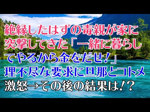 絶縁したはずの毒親が家に突撃してきて「一緒に暮らしてやるから金を出せ！」と言ってきた→旦那とコトメが私を庇って激怒してくれた結果【スカッとする話】