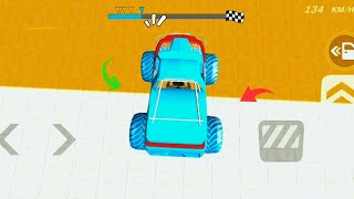Double Sky Blue Truck Mega Ramp Extreme Racing - Impossible GT Car Stunts Driving - Gadi game screenshot 4