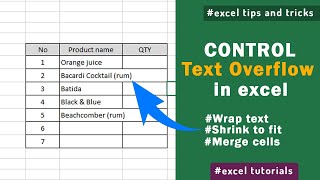 How to manage overflow text in excel | Excel Tips and Tricks #06