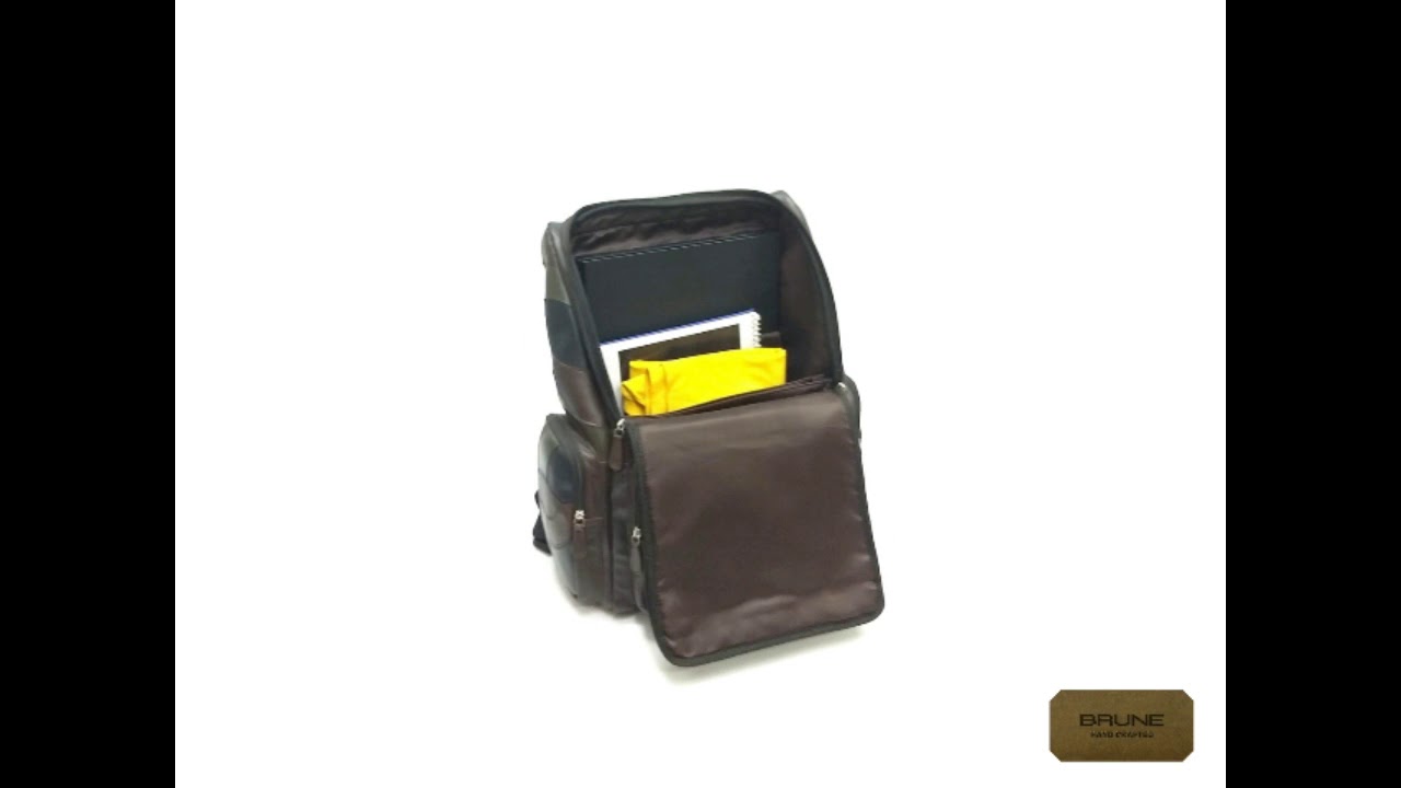 brune leather backpack