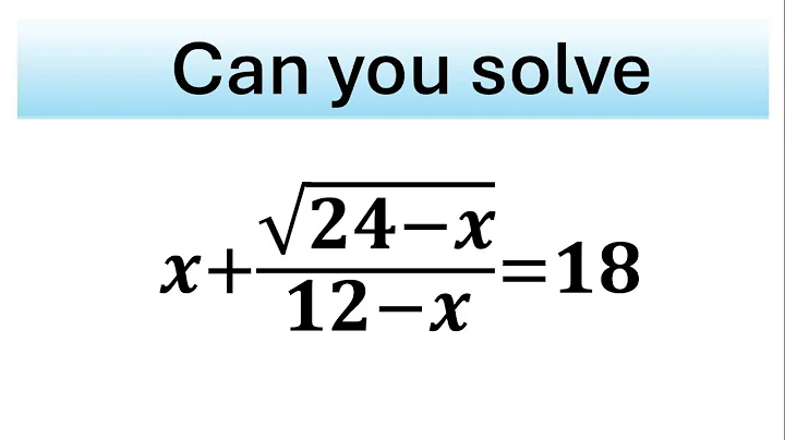 An Amazing Irrational Equation | Can You Solve This?
