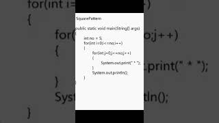 square pattern @java Code Practice #java #javadeveloper #javaprogramming  #javaCodePractice