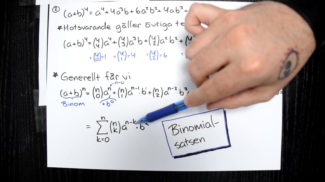 Kombinatorik 5: Binomialsatsen del 1
