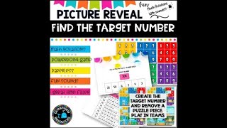 Reach the Number Target- puzzle reveal game- POWERPOINT GAME screenshot 5