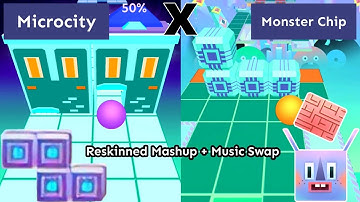 Rolling Sky - Monster City X Microchip (Reskinned/Retextured Mashup & Music Swap)