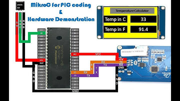 PIC16F877A interface LM35 sensor and display value on Nextion HMI. MikroC for PIC coding. Tutorial.