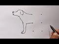 Dog drawing sketch from 3x3 dots  dog drawing