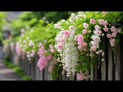 Soothing Rain on Blooming Flowers  | 4K Ambient Relaxation