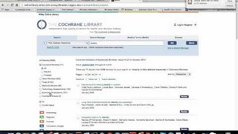 Search Cochrane Library