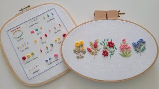 : [/Free pattern]    Flower Embroidery Stitch Sampler