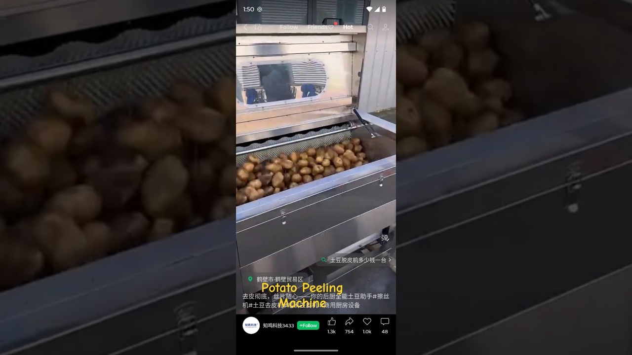 Automatic Potato Peeling Machine for food Industries | potato peeling machine 