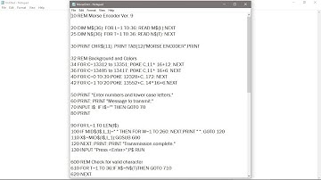 A Morse Code Program For the Mattel Aquarius