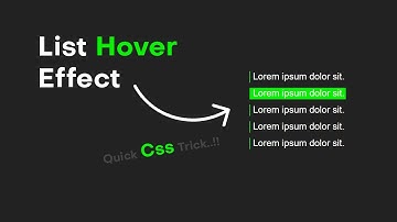 List Hover Effect Using Html Css | Html Css List Hover Effect | Html css