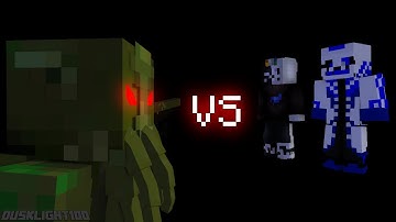 (13+) Cthulhu vs Error404! Sans and KingOfMultiverse! Sans | Minecraft Animation