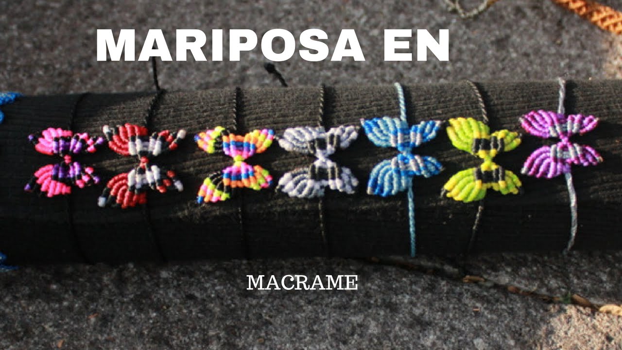 pulsera de mariposa con hilo encerado