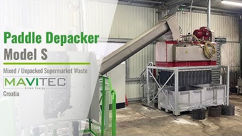 Mavitec Paddle Depacker Model S - Mixed / Unpacked Supermarket Waste - Croatia