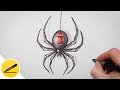 Spider drawing — How to draw a Black Widow Spider step by step