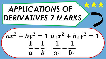 Applications of Derivatives 7 Marks Q10 | Tangents and Normals #applicationsofderivatives