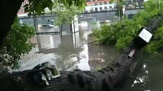 Последствия после дождя в Москве в САО, Коровинское шоссе и Клязьминская улица 31.05.2024