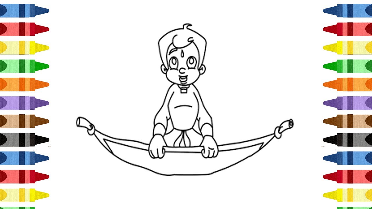 How To Draw Chota Bheem Learn Colors Cartoon And Coloring Cartoon Chhota Bheem Coloring Page Youtube