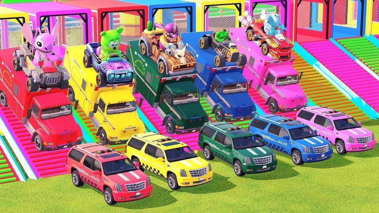 Garage with Colors - ALL MIXER TRUCK WITH DOUBLE FLATBED TRAILER TRUCK, MAN, MERCEDES, TATRA - FS22