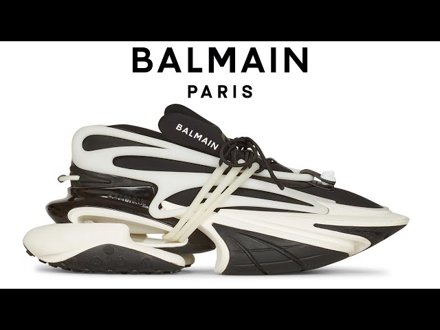BALMAIN: B-East sneakers in leather and mesh - Black | Balmain sneakers  BM1VI327TRCM online at GIGLIO.COM